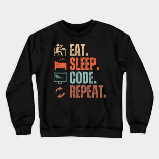 Eat Sleep Code Repeat Crewneck Sweatshirt